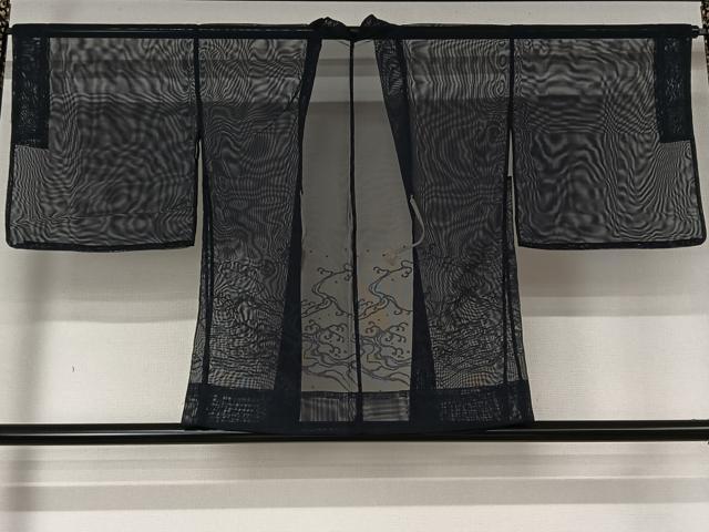 平和屋着物▽羽織　スリーシーズン　春夏秋　塵除け　立波文　正絹　逸品　AABL6883jh