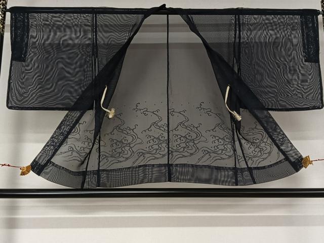 平和屋着物▽羽織　スリーシーズン　春夏秋　塵除け　立波文　正絹　逸品　AABL6883jh