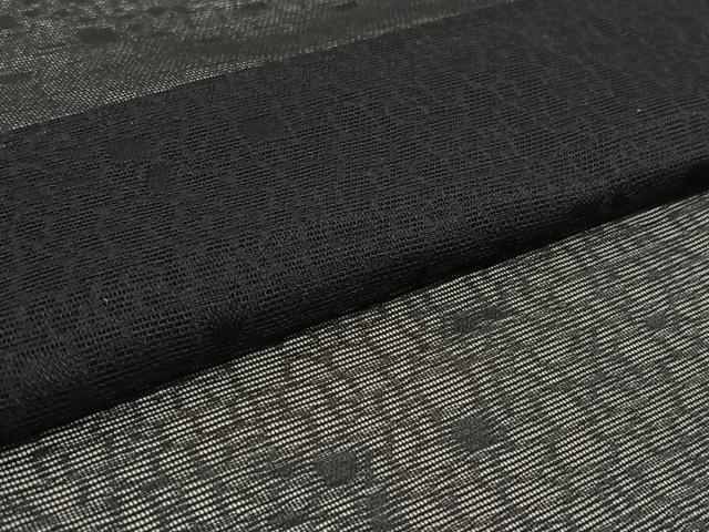 平和屋着物▽羽織　スリーシーズン　春夏秋　塵除け　霞文　黒地　洗える着物　AABL6887jh