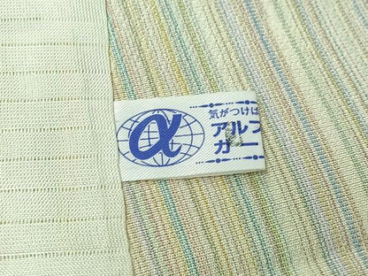 平和屋着物●お召　やまだ織　200色　単衣　縞　正絹　逸品　AABL6888jh