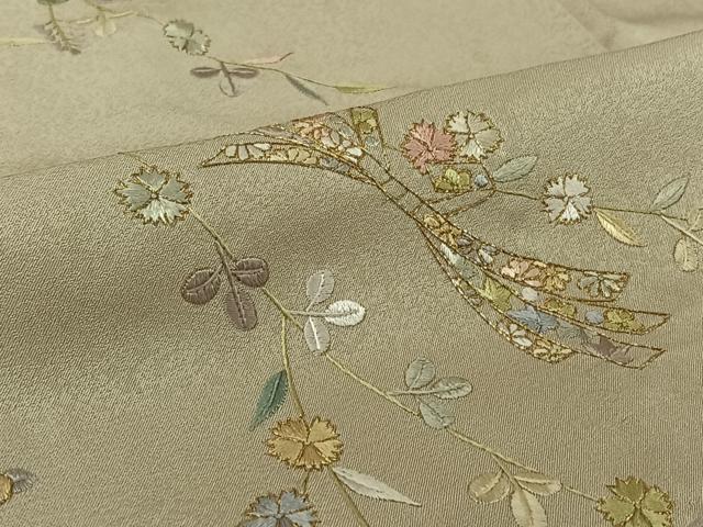 平和屋着物▽訪問着　単衣　総刺繍　束ね熨斗花文　金糸　正絹　逸品　AABL6895jh