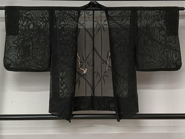 平和屋着物▽羽織　スリーシーズン　春夏秋　塵除け　笹竹文　正絹　逸品　AABL6901jh