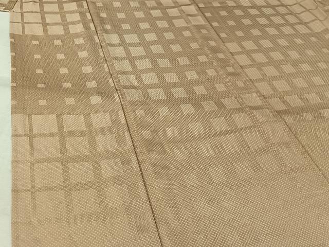 平和屋着物▽上質な小紋　単衣　幾何学文様　さが美扱い　正絹　逸品　AABL6908jh