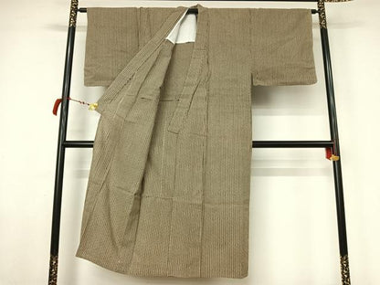 平和屋着物▽男性　小紋　単衣　縞　竹　綿　AABL6913jh