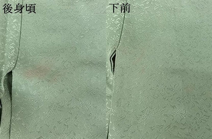 平和屋着物▽上質な色無地　単衣　花唐草地紋　秘色色　正絹　逸品　AABL6914jh