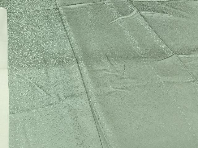 平和屋着物▽上質な色無地　単衣　花唐草地紋　秘色色　正絹　逸品　AABL6914jh