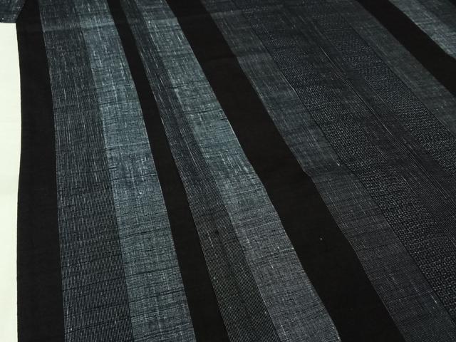 平和屋着物▽結城紬　単衣　80亀甲　間道　正絹　逸品　AABL6919jh