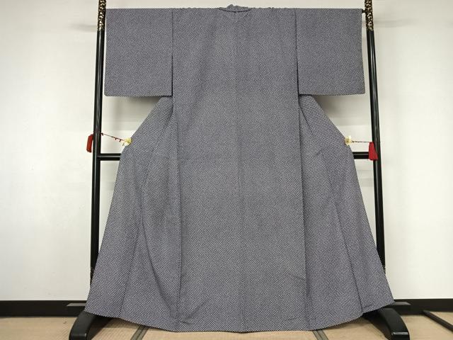 平和屋着物▽小紋　単衣　鹿の子文様　洗える着物　AABL6920jh