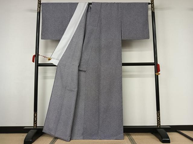 平和屋着物▽小紋　単衣　鹿の子文様　洗える着物　AABL6920jh
