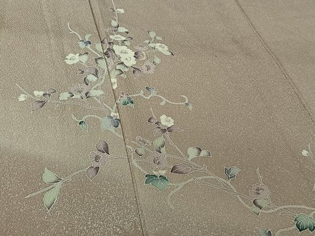 平和屋着物▽訪問着　単衣　友禅　枝花文　暈し染め　正絹　逸品　AABL6922jh