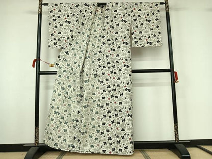 平和屋着物▽小紋　単衣　花尽くし文　AABL6923jh