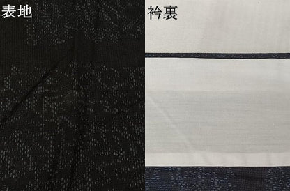 平和屋着物▽結城紬　単衣　草花文　正絹　逸品　AABL6924jh