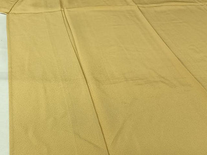 平和屋着物▽上質な色無地　単衣　蜂蜜色　正絹　逸品　AABL6929jh