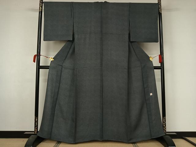 平和屋着物▽江戸小紋　単衣　鮫小紋柄　草木染　正絹　逸品　AABL6930jh