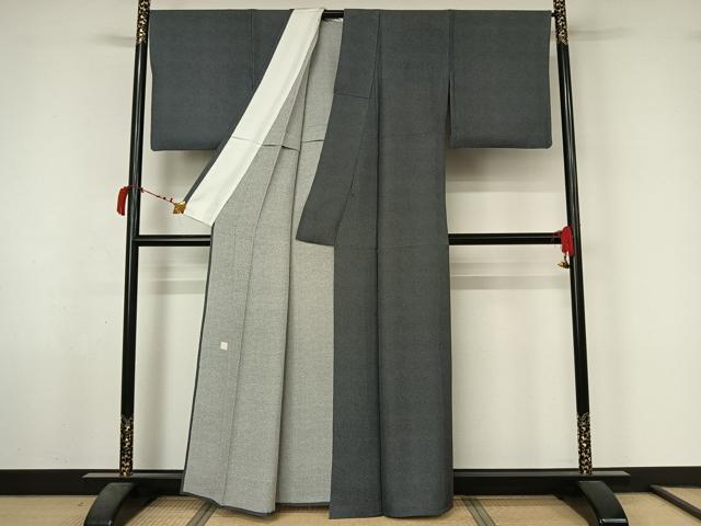 平和屋着物▽江戸小紋　単衣　鮫小紋柄　草木染　正絹　逸品　AABL6930jh