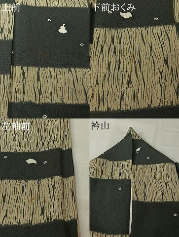 平和屋着物▽上質な小紋　単衣　成り物　正絹　逸品　AABL6931jh