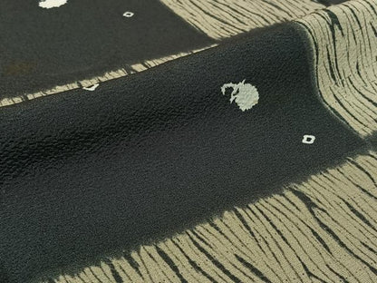 平和屋着物▽上質な小紋　単衣　成り物　正絹　逸品　AABL6931jh