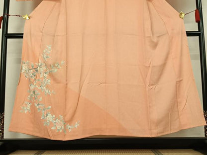 平和屋着物▽色留訪問着　単衣　枝花文　正絹　逸品　AABL6932jh