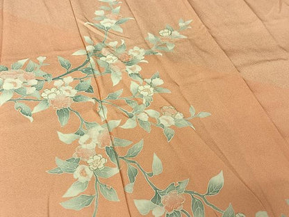 平和屋着物▽色留訪問着　単衣　枝花文　正絹　逸品　AABL6932jh
