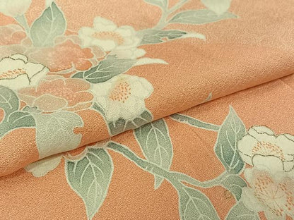 平和屋着物▽色留訪問着　単衣　枝花文　正絹　逸品　AABL6932jh