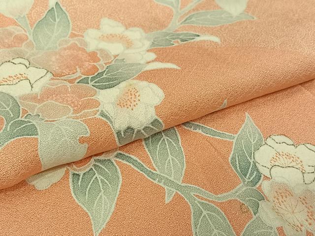 平和屋着物▽色留訪問着　単衣　枝花文　正絹　逸品　AABL6932jh