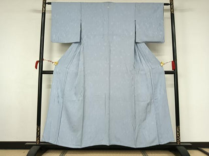 平和屋着物▽上質な色無地　単衣　樹林地紋　淡藤色　正絹　逸品　AABL6941jh