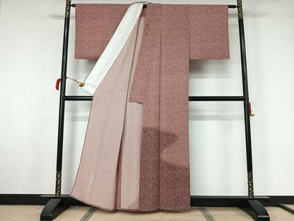 平和屋着物▽訪問着　単衣　草花文　洗える着物　AABL6942jh