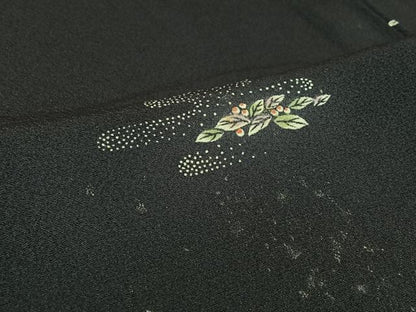 平和屋着物▽上質な小紋　単衣　南天文　正絹　逸品　AABL6944jh