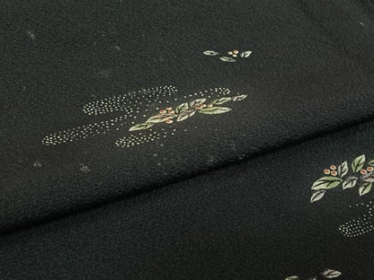 平和屋着物▽上質な小紋　単衣　南天文　正絹　逸品　AABL6944jh
