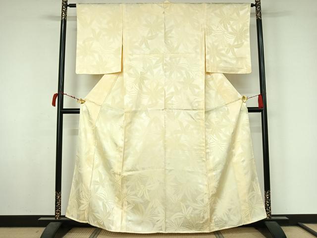 平和屋着物▽上質な小紋　単衣　草葉文　暈し染め　正絹　逸品　AABL6950jh