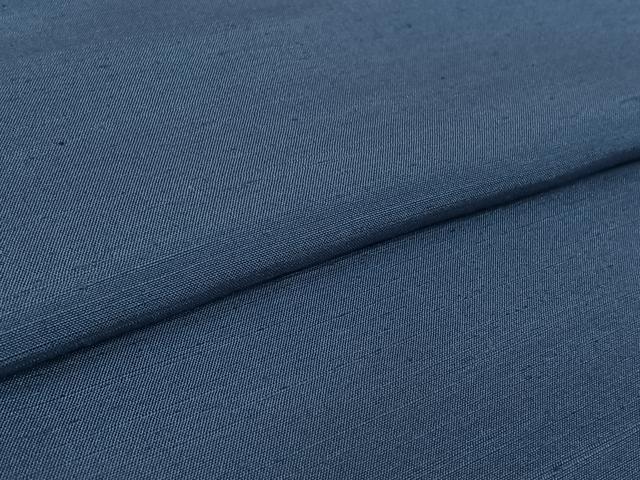 平和屋着物▽上質な紬　単衣　色無地　青藤色　正絹　逸品　AABL6952jh