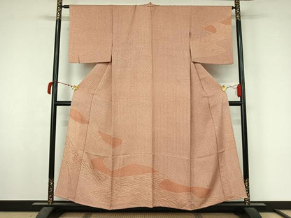 平和屋着物▽訪問着　江戸小紋　単衣　霞文　正絹　逸品　AABL6953jh