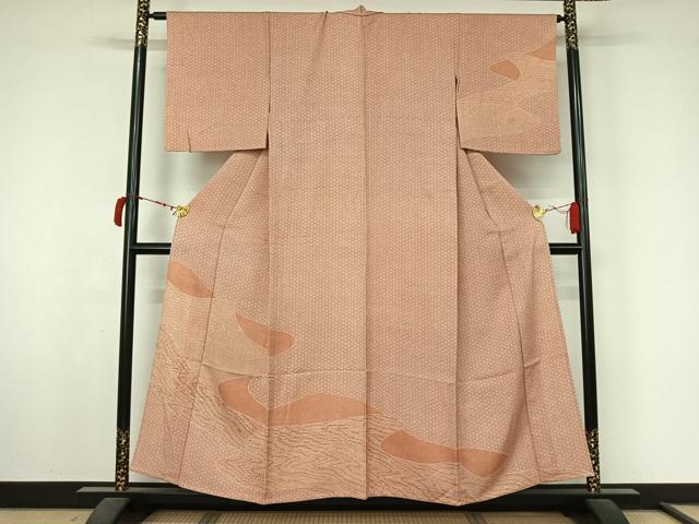 平和屋着物▽訪問着　江戸小紋　単衣　霞文　正絹　逸品　AABL6953jh