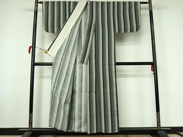 平和屋着物▽小紋　単衣　幾何学間道　綿　AABL6962jh
