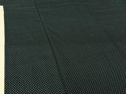 平和屋着物▽お召　単衣　十字絣　正絹　逸品　AABL6963jh