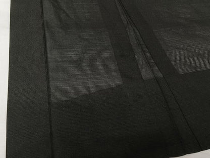 平和屋着物▽男性　長羽織　スリーシーズン　春夏秋　塵除け　黒地　正絹　逸品　AABL6964jh