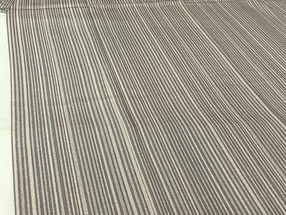 平和屋着物▽上質な小紋　単衣　粋なしま　反端付き　正絹　逸品　AABL6967jh