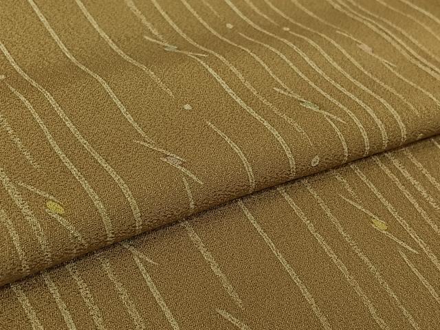 平和屋着物▽上質な小紋　単衣　縞　正絹　逸品　AABL6968jh