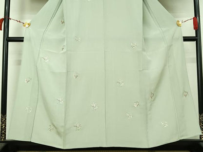 平和屋着物▽訪問着　単衣　総刺繍　雪輪花蝶文　金糸　正絹　逸品　AABL6969jh