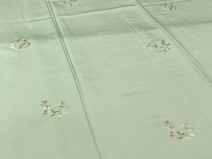 平和屋着物▽訪問着　単衣　総刺繍　雪輪花蝶文　金糸　正絹　逸品　AABL6969jh