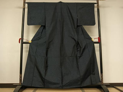 平和屋着物▽本場大島紬　単衣　幾何学文様　正絹　逸品　未使用　AABL6971jh