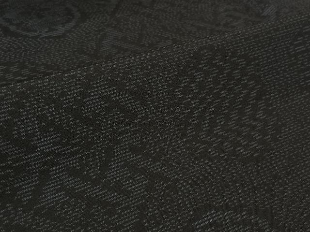 平和屋着物▽本場大島紬　単衣　幾何学文様　正絹　逸品　未使用　AABL6971jh