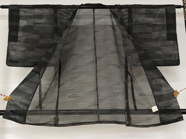 平和屋着物▽道行コート　スリーシーズン　春夏秋　塵除け　横段文　正絹　逸品　AABL6972jh