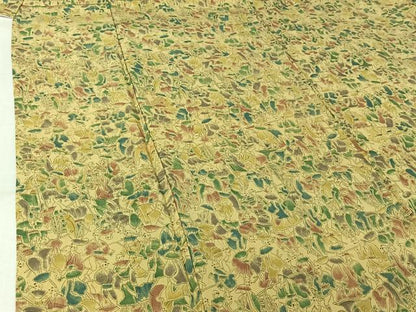平和屋着物▽上質な小紋　単衣　手描き　人物文　正絹　逸品　AABL6973jh