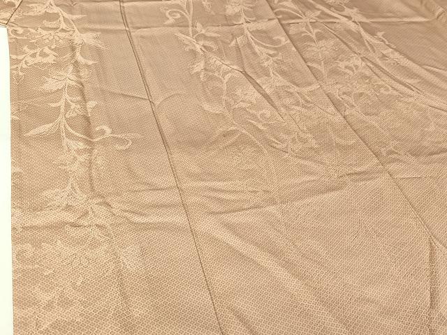 平和屋着物▽上質な小紋　単衣　草花文　正絹　逸品　AABL6976jh
