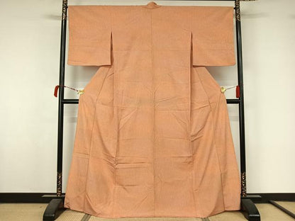 平和屋着物▽小紋　単衣　杢目文　暈し染め　洗える着物　AABL6986jh