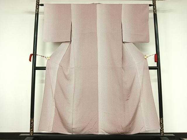 平和屋着物▽江戸小紋　単衣　幾何学文様　正絹　逸品　AABL6992jh