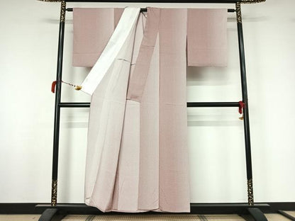 平和屋着物▽江戸小紋　単衣　幾何学文様　正絹　逸品　AABL6992jh