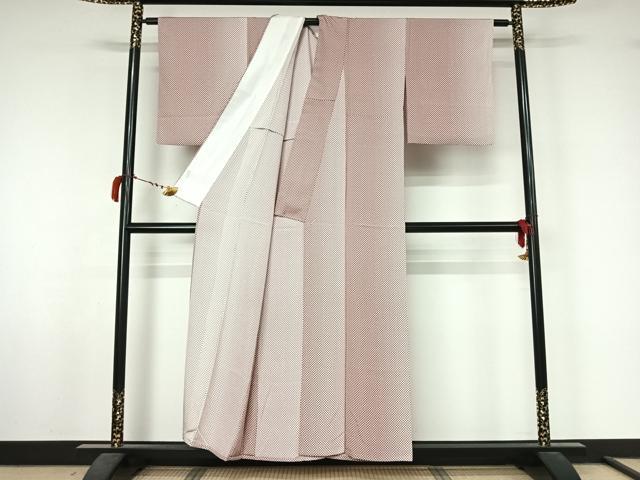 平和屋着物▽江戸小紋　単衣　幾何学文様　正絹　逸品　AABL6992jh