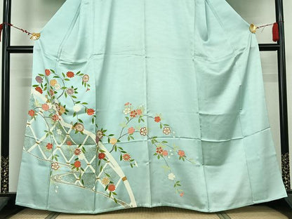 平和屋着物▽訪問着　単衣　花籬文　金彩　正絹　逸品　AABL6994jh